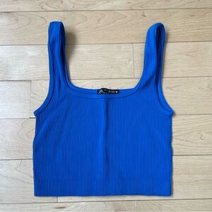 Zara blue Ribbed Women's Top